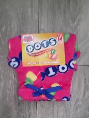 Dots Women's Hot Pink with Multicolor Candy Dots Plush Shorts